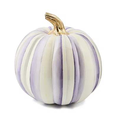Mackenzie-childs Violet Stripe Medium Pumpkin In Purple