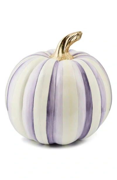 Mackenzie-childs Mackenzie Childs Violet Stripe Pumpkin Decoration In Purple
