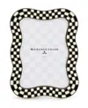 Mackenzie-childs Wavy Check Silver Plated Frame, 5"x 7" In Multi