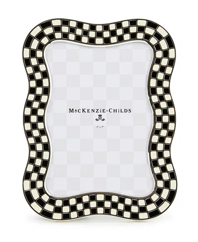 Mackenzie-childs Wavy Check Silver Plated Frame, 5"x 7" In Multi