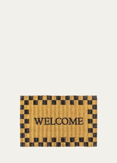 Mackenzie-childs Welcome Checked Entrance Mat