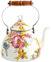 Mackenzie-childs White Flower Market 3-qt. Tea Kettle In No Color