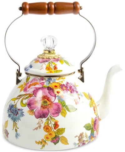 Mackenzie-childs White Flower Market 3-qt. Tea Kettle In No Color