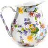 Mackenzie-childs White Flower Market Enameled Steel Pitcher