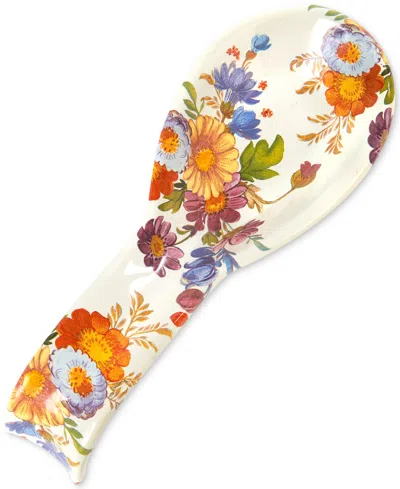 MACKENZIE-CHILDS WHITE FLOWER MARKET SPOON REST