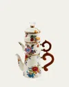 Mackenzie-childs White Flower Market Stackable Coffee Set In Multi