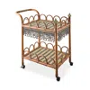 Mackenzie-childs Wild Indoors Rattan Bar Cart In Multi