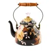 Mackenzie-childs Wild Rose Brown 2 Quart Tea Kettle In Multi
