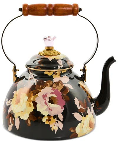 Mackenzie-childs Wild Rose Brown 3-qt. Tea Kettle In Multi