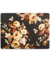 Mackenzie-childs Wild Rose Brown Cork Back Placemats, Set Of 4 In Multi