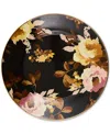 Mackenzie-childs Wild Rose Brown Dinner Plate In Brown