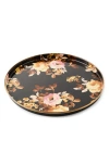 Mackenzie-childs Mackenzie Childs Wild Rose Brown Enamel Round Tray In Multi