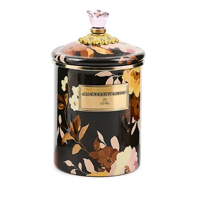 Mackenzie-childs Wild Rose Brown Medium Canister In Multi