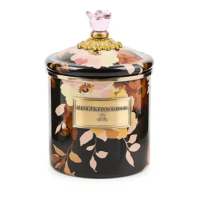 Mackenzie-childs Wild Rose Brown Small Canister In Multi