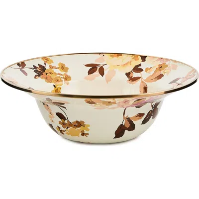 MACKENZIE-CHILDS MACKENZIE CHILDS WILD ROSE ENAMELED STEEL SERVING BOWL