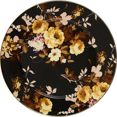 Mackenzie-childs Mackenzie Childs Wild Rose Enameled Steel Serving Platter In Black