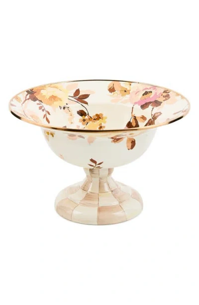 Mackenzie-childs Mackenzie Childs Wild Rose Large Compote Bowl In Neutral
