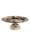 Mackenzie-childs Mackenzie Childs Wild Rose Large Pedestal Platter In Brown