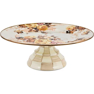 MACKENZIE-CHILDS MACKENZIE CHILDS WILD ROSE LARGE PEDESTAL PLATTER