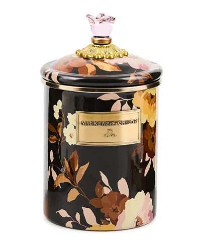 Mackenzie-childs Mackenzie Childs Wild Rose Medium Enameled Steel Canister In Multi