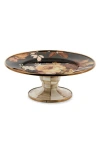 Mackenzie-childs Mackenzie Childs Wild Rose Mini Pedestal Platter In Brown