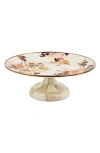 Mackenzie-childs Mackenzie Childs Wild Rose Small Pedestal Platter In White