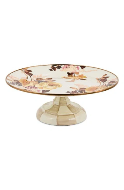 MACKENZIE-CHILDS MACKENZIE CHILDS WILD ROSE SMALL PEDESTAL PLATTER