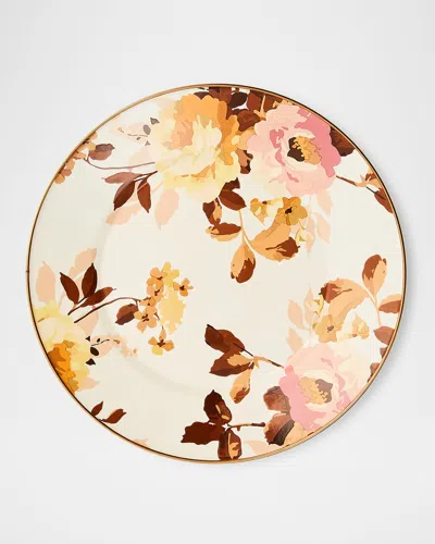 Mackenzie-childs Wild Rose White Dinner Plate In Neutral