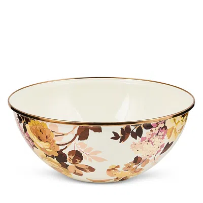 Mackenzie-childs Wild Rose White Large Everyday Bowl In Multi