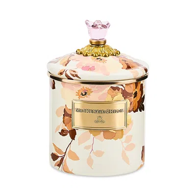 Mackenzie-childs Wild Rose White Small Canister In Multi
