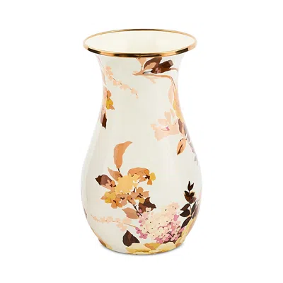 Mackenzie-childs Wild Rose White Tall Vase In Multi