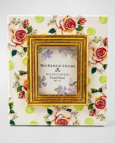 MACKENZIE-CHILDS WILDFLOWERS ENAMEL FRAME, 2.5" X 3"