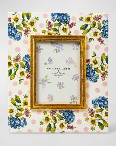 MACKENZIE-CHILDS WILDFLOWERS ENAMEL FRAME, 5" X 7"
