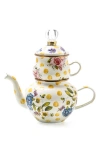 Mackenzie-childs Mackenzie Childs Wildflowers Nested High Tea Set