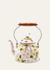 Mackenzie-childs Wildflowers Pink Enamel 2-quart Tea Kettle