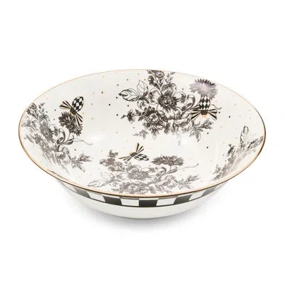 Mackenzie-childs Bee Toile Serving Bowl In Black;white
