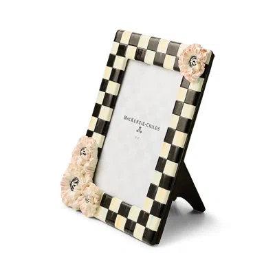 Mackenzie-childs Blush Poppy 5" X 7" Frame In Black;white