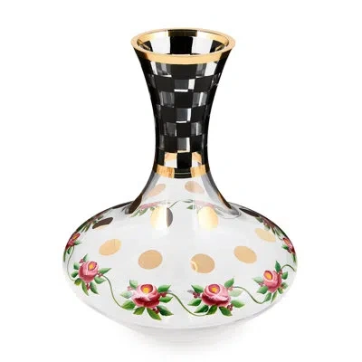 Mackenzie-childs Carnival Black Wine Decanter In Clear;black
