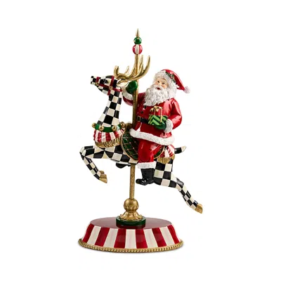 Mackenzie-childs Carousel Santa Figurine In Multi