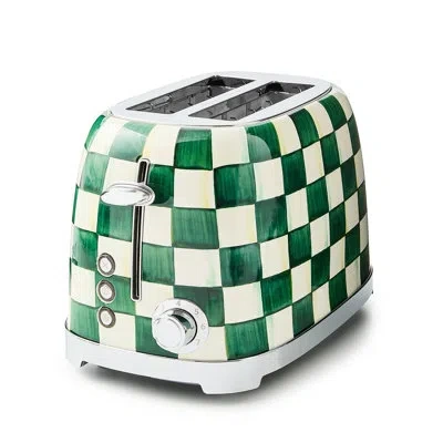 Mackenzie-childs Check 2-slice Toaster In Emerald