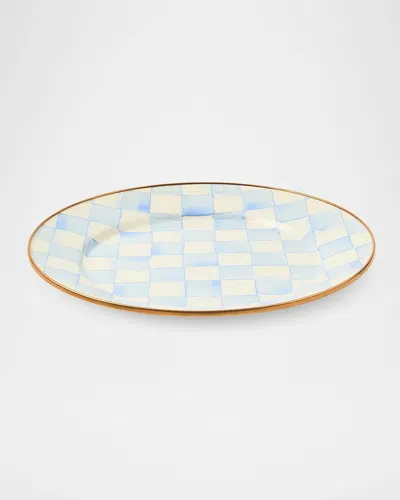 Mackenzie-childs Check Enamel Dinner Plate In Blue