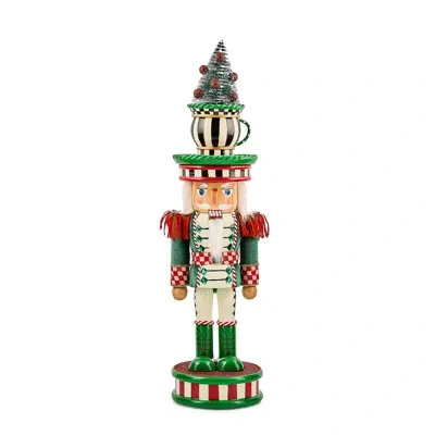Mackenzie-childs Check It Out Teacup Nutcracker In Multi