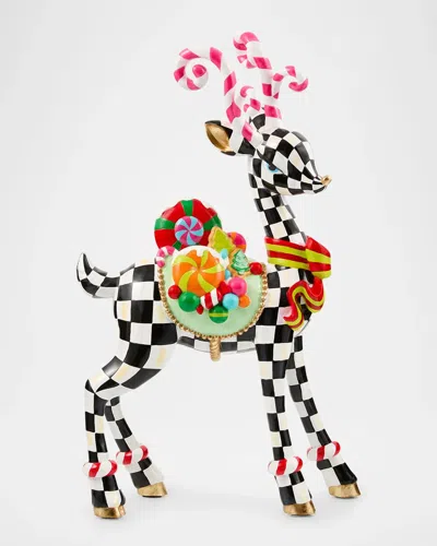 Mackenzie-childs Check Small Deer Figurine In Multi