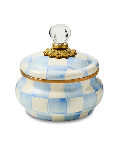 Mackenzie-childs Check Squashed Pot In Blue