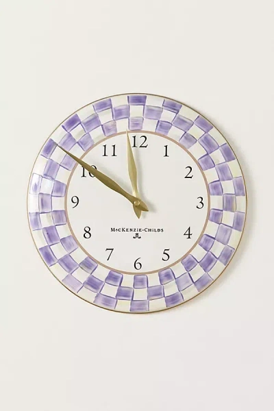 Mackenzie-childs Check Wall Clock In Purple