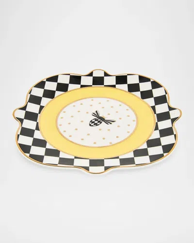 Mackenzie-childs Checked Salad Plate In Black