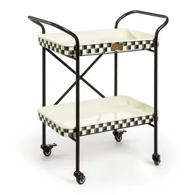 Mackenzie-childs Courtly Check® 2-tier Kitchen Cart In Black,white
