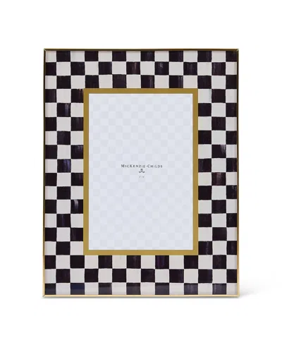 Mackenzie-childs Courtly Check 4" X 6" Glass Frame In Black