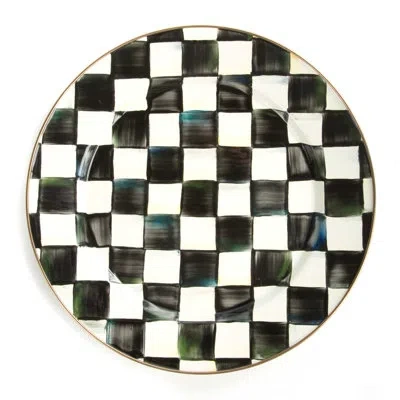 Mackenzie-childs Courtly Check® Charger/plate In Black;white
