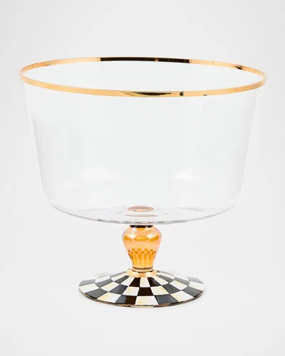 Mackenzie-childs Courtly Check Glass Trifle Bowl, 18 Oz. In Noclr